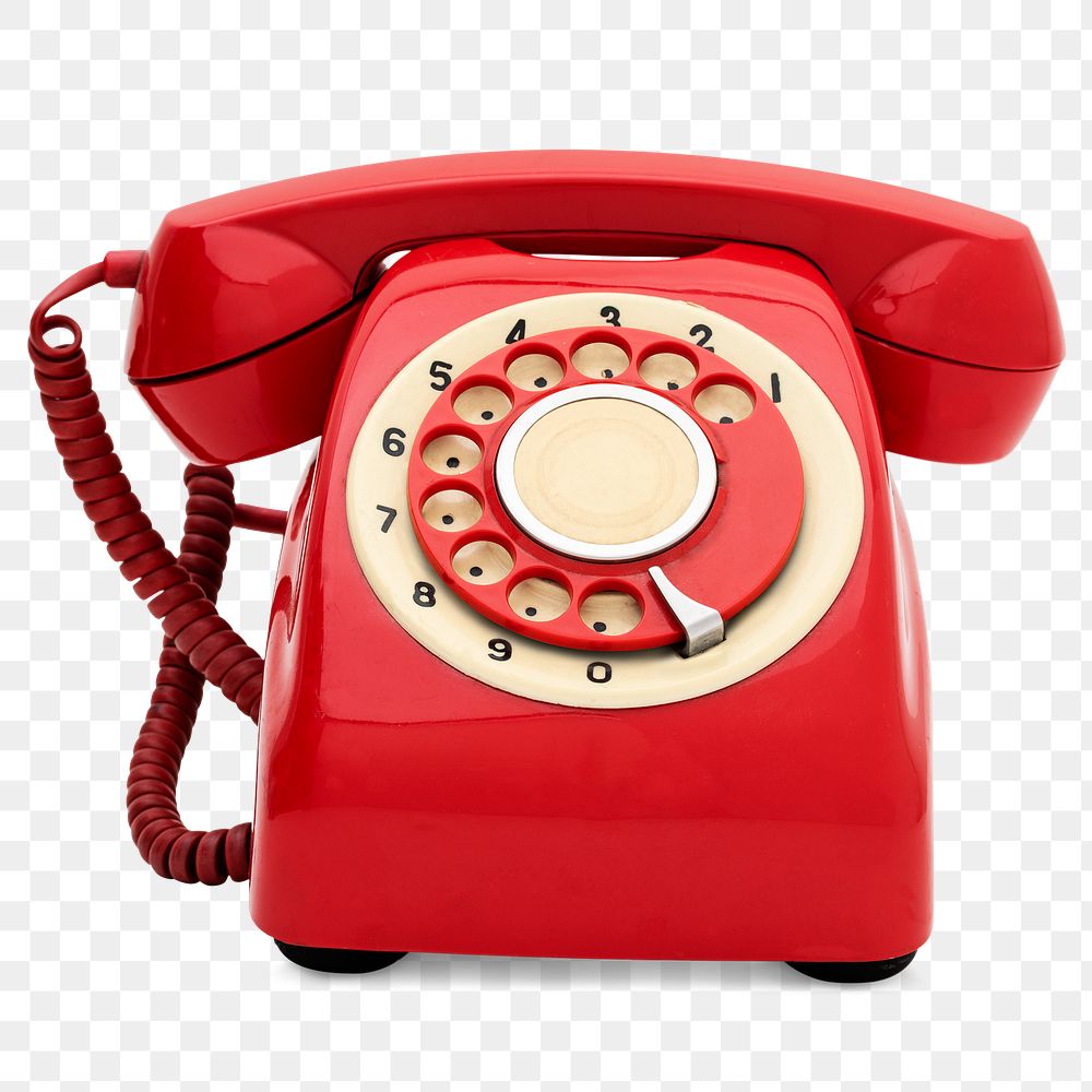 Vintage red telephone design element
