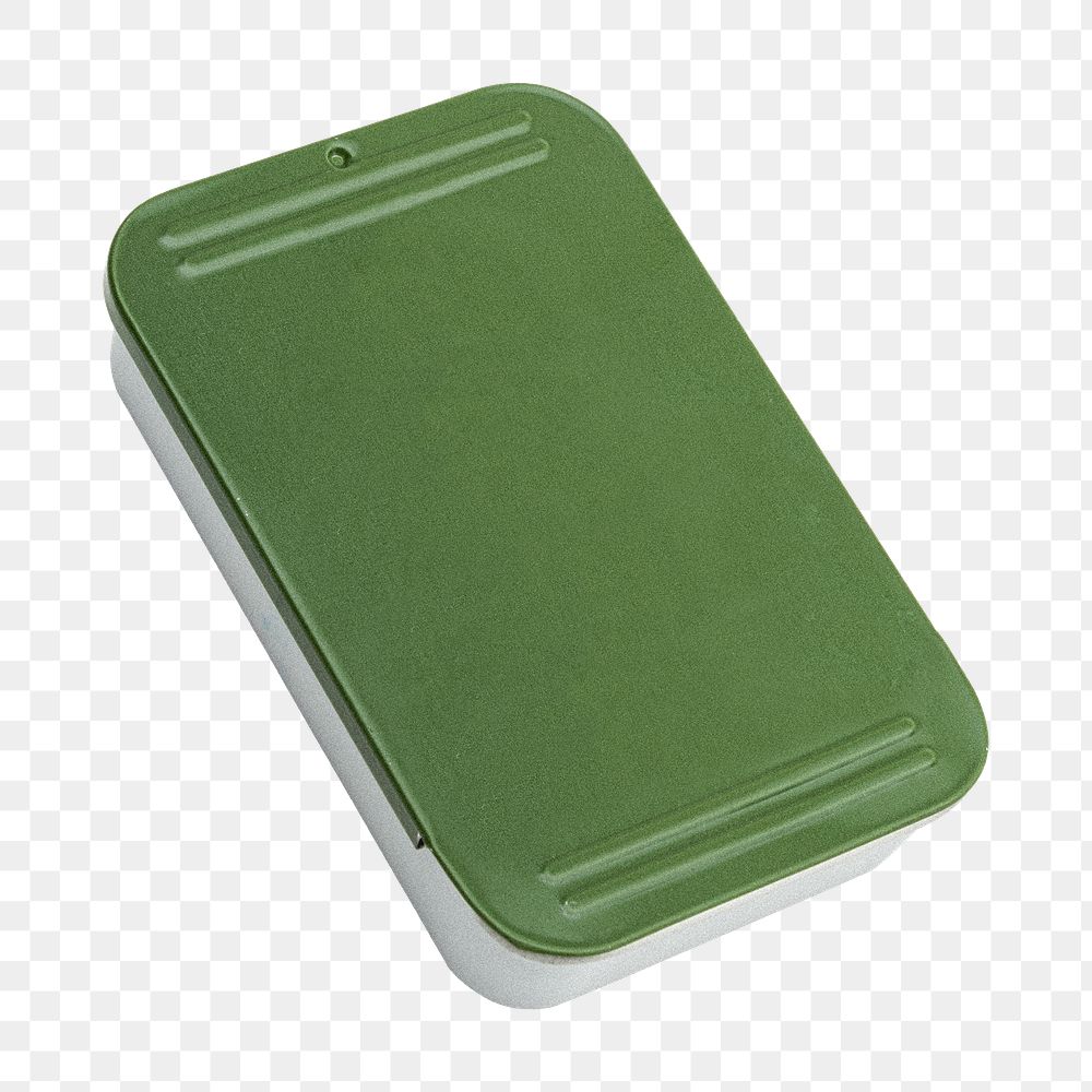 Green tin box design element