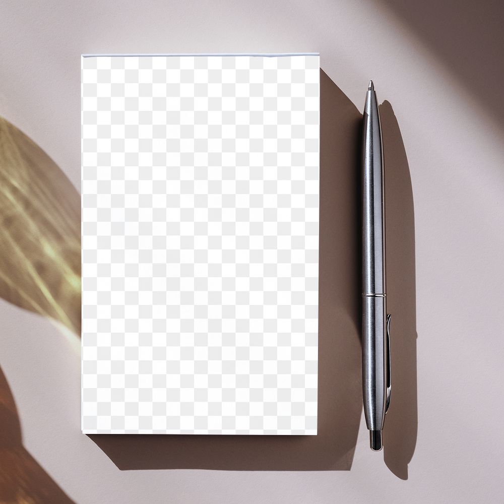 White notebook and pen set transparent png