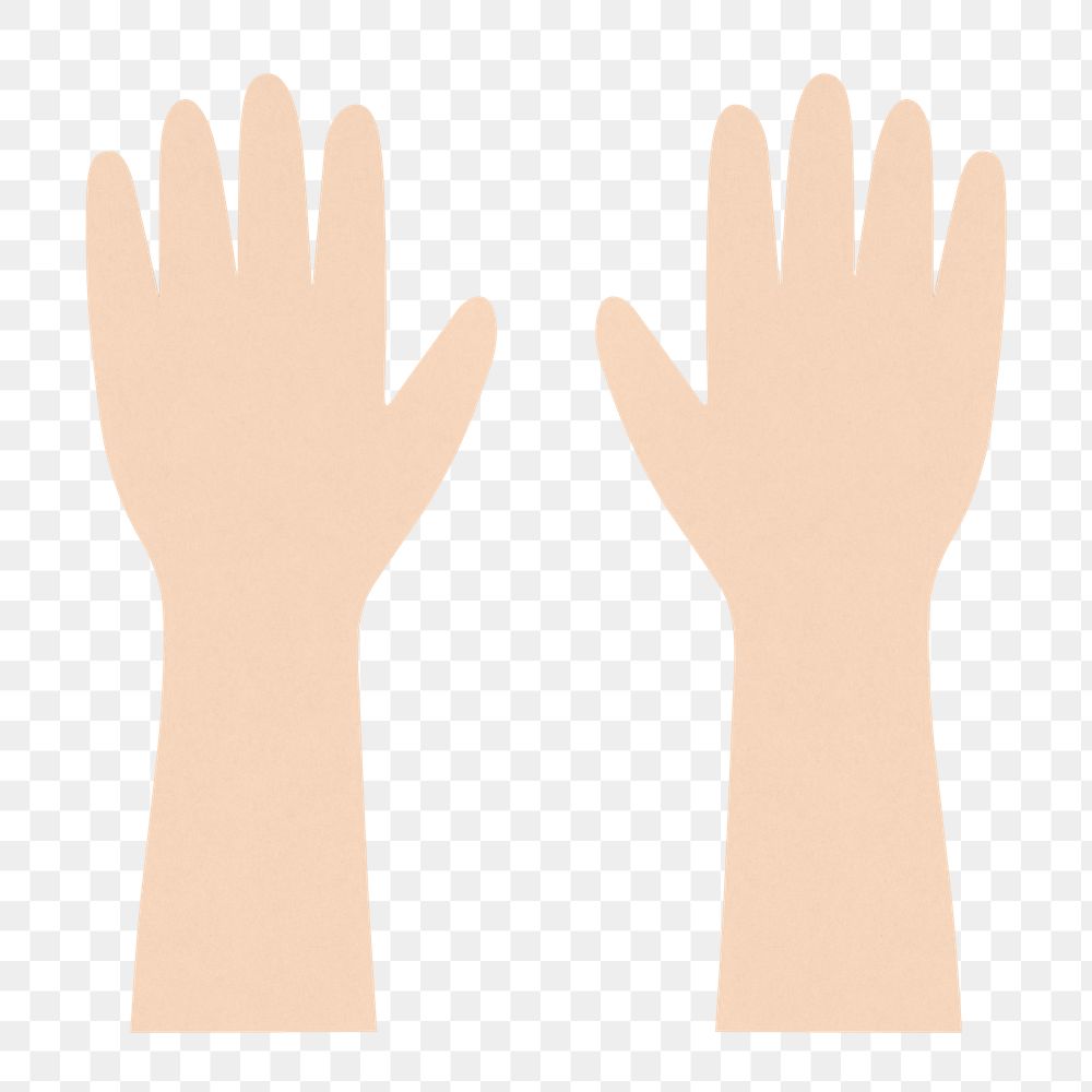Pair of raised human hands