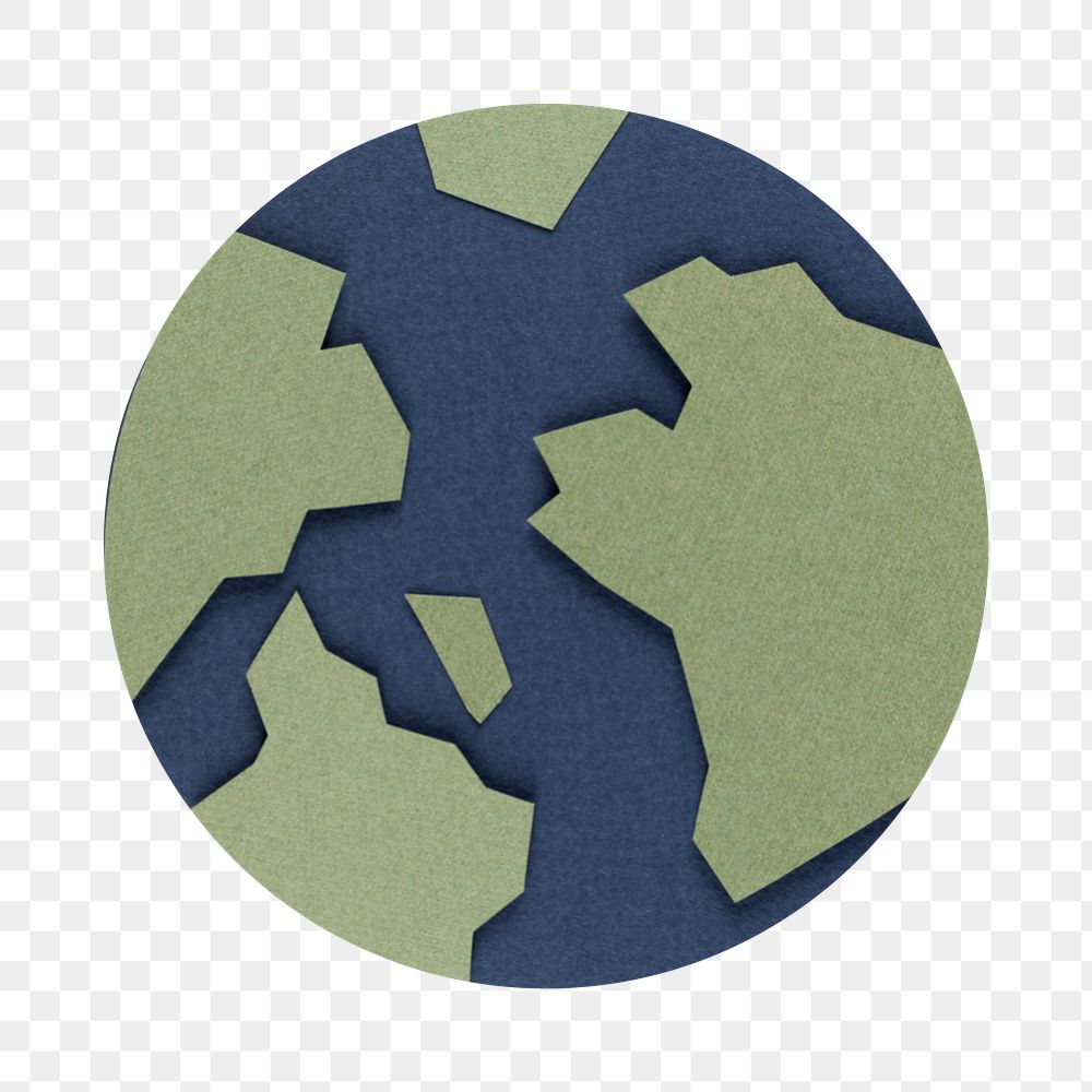 Paper craft planet earth transparent png