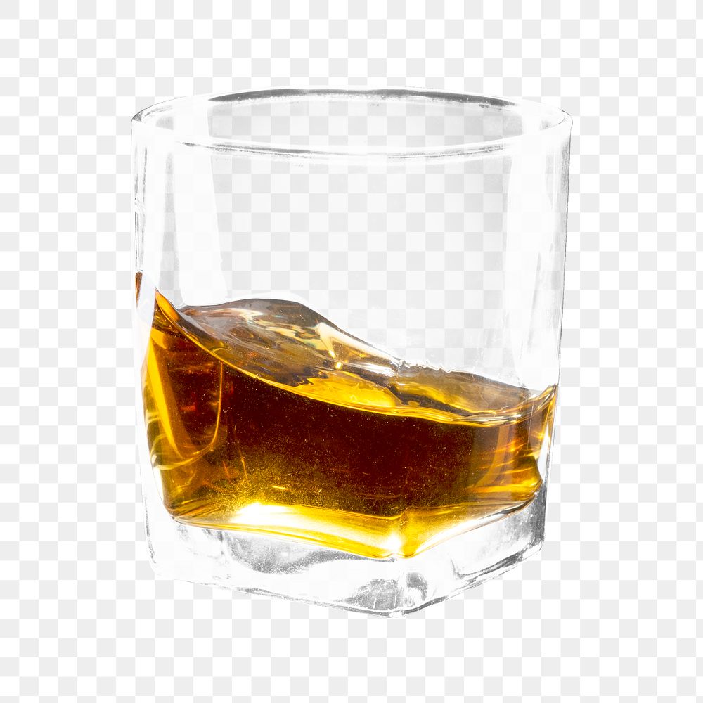 Swirling whiskey png in a glass