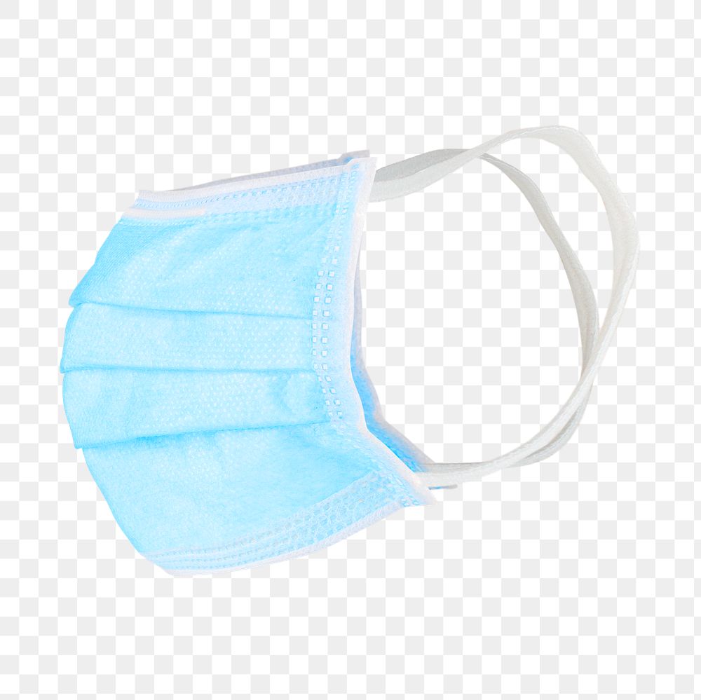Blue disposable surgical face mask design element