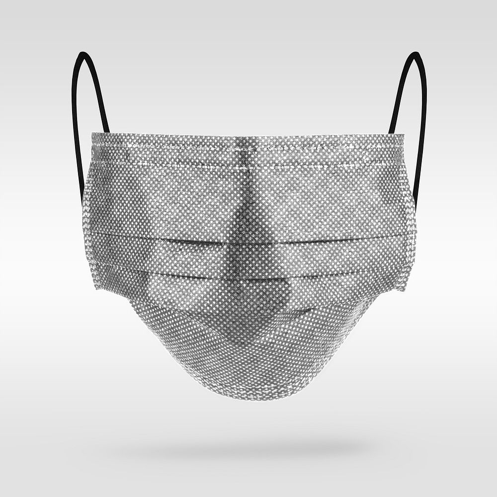 Gray disposable surgical face mask design element
