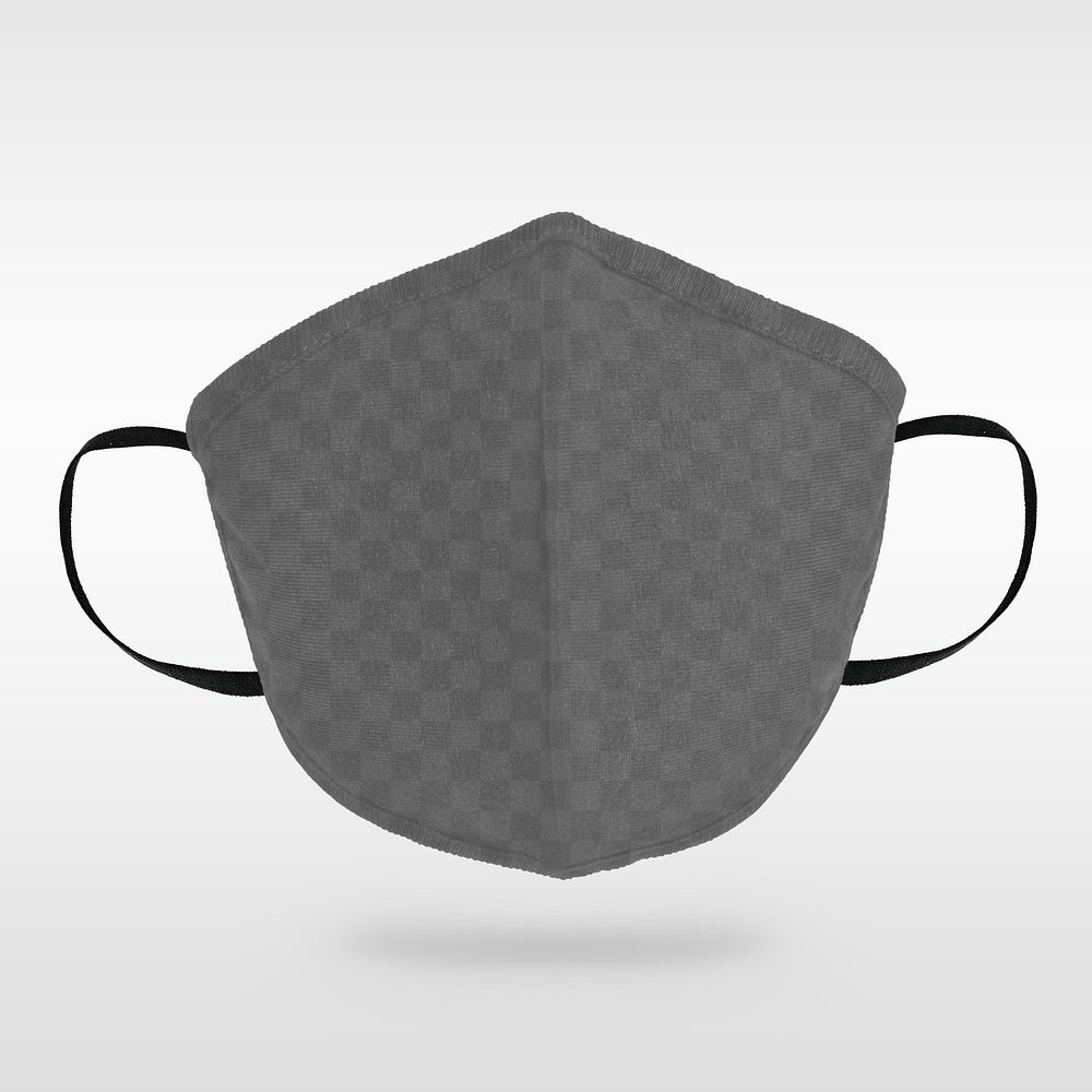 Gray fabric face mask mockup