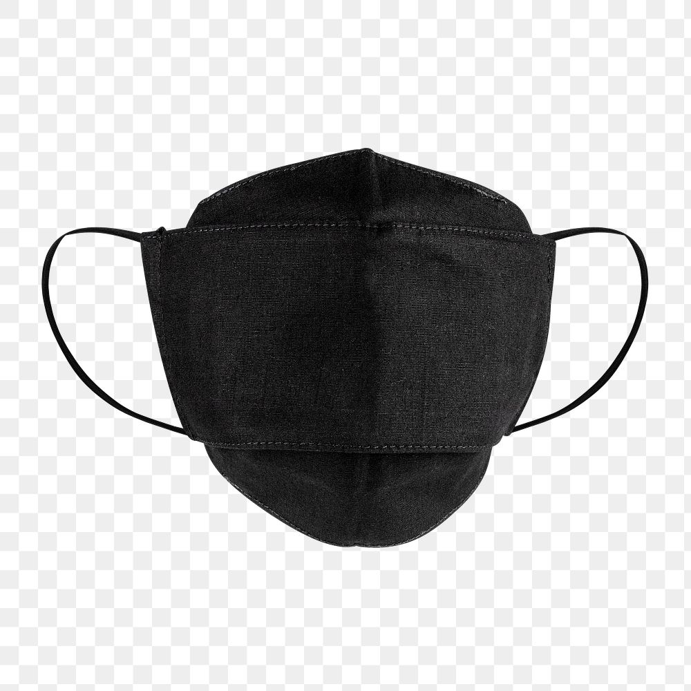 Black protective cloth mask design element