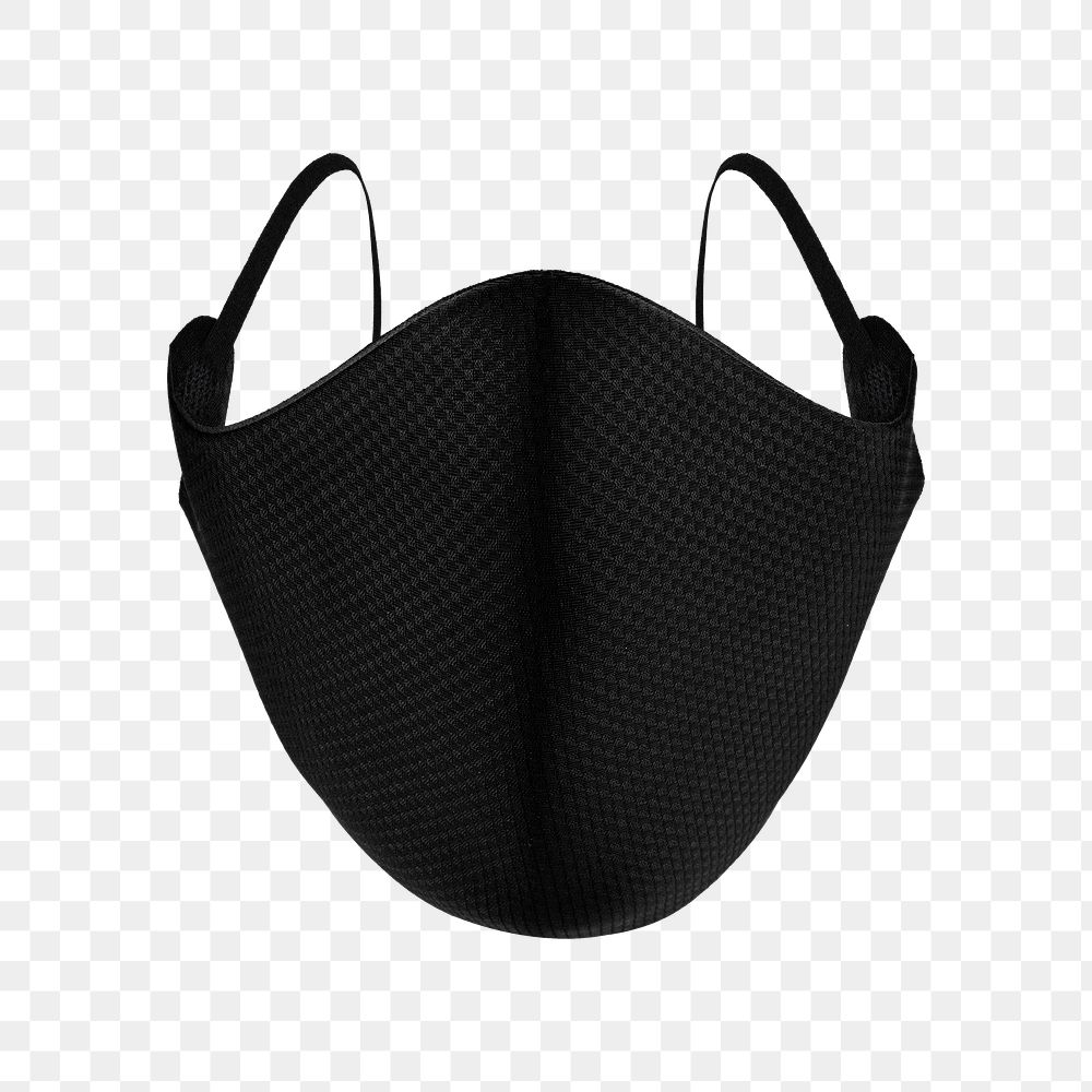 Black protective cloth mask design element