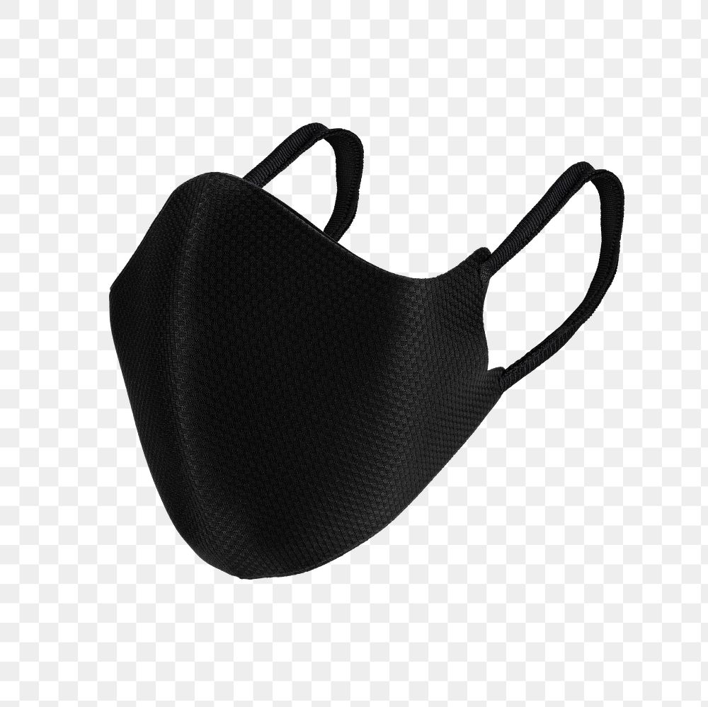 Black protective cloth mask design element