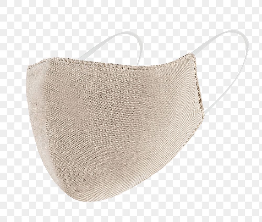 Beige fabric face mask design element