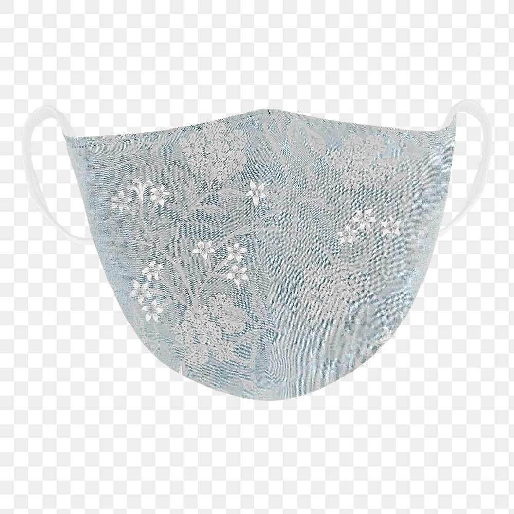 Floral pattern fabric face mask design element