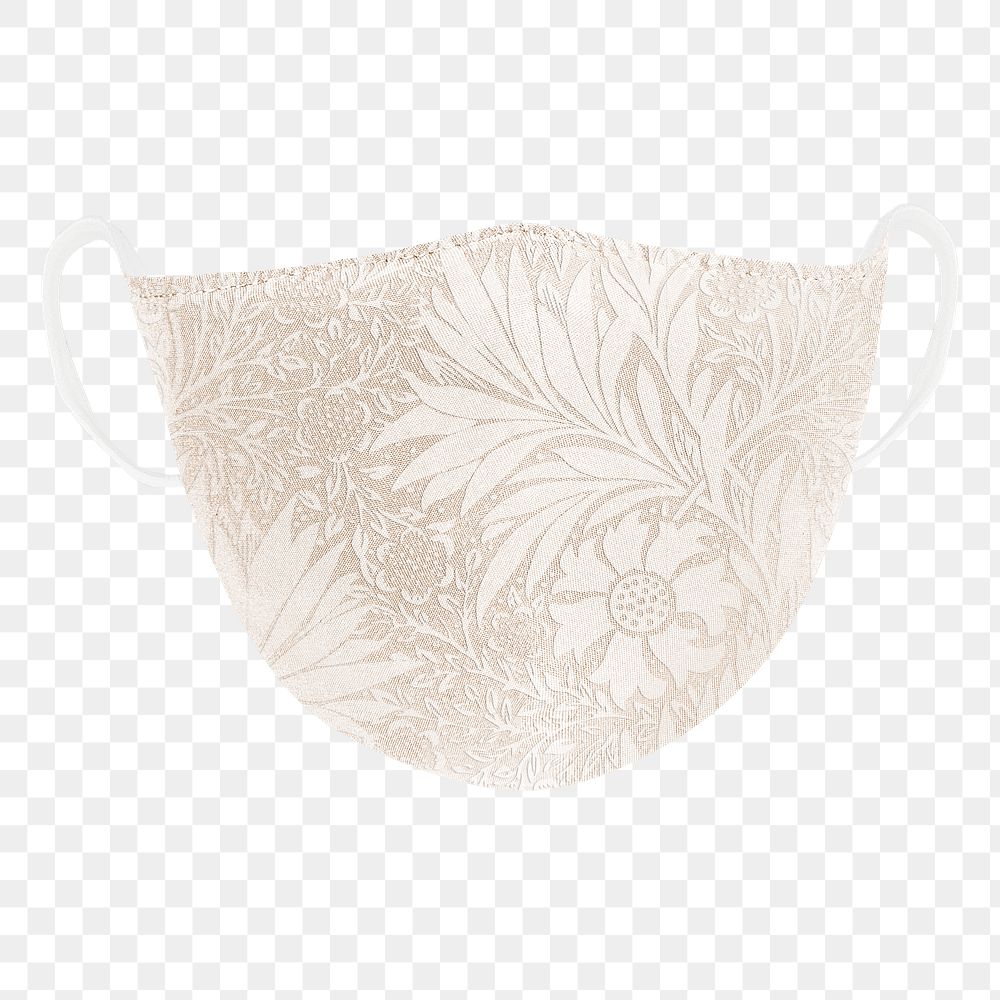 Floral pattern fabric face mask design element