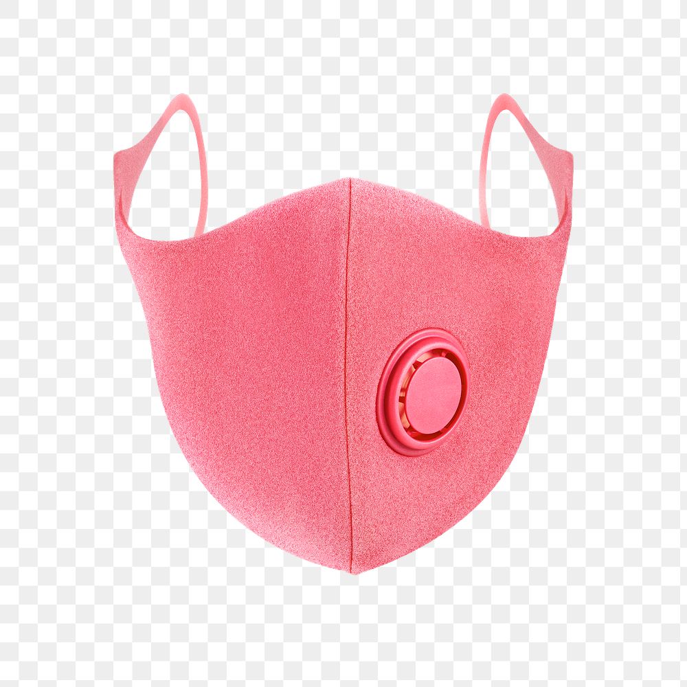 Pink foam mask with valve design element