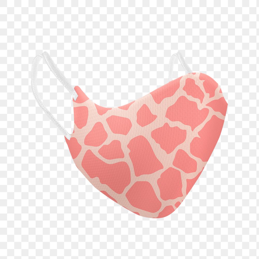Pink giraffe pattern fabric mask design element