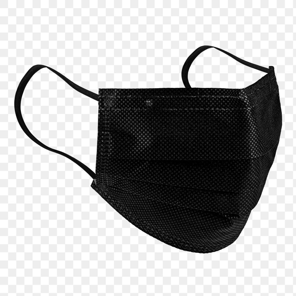 Black protective cloth mask design element