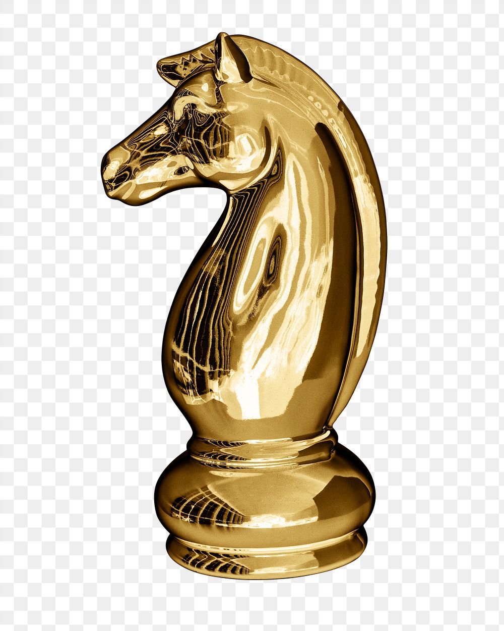 Gold knight chess piece design element