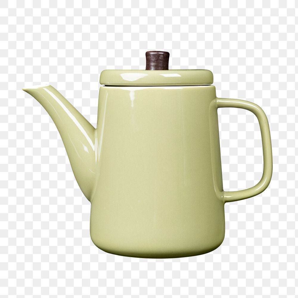 Green ceramic kettle design element