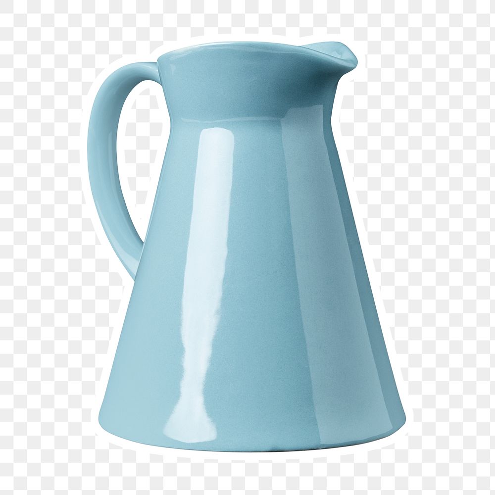 Blue ceramic pitcher sticker design element