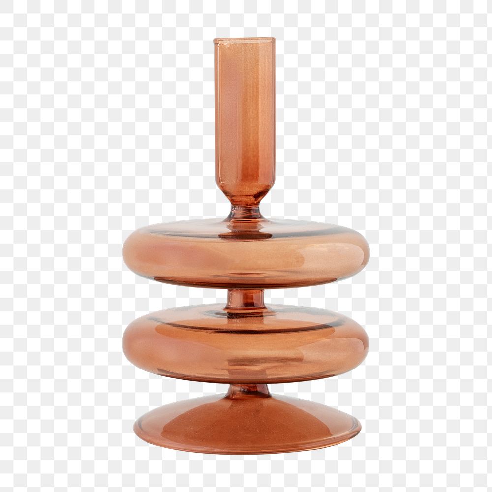 Modern shiny brown candle holder design element
