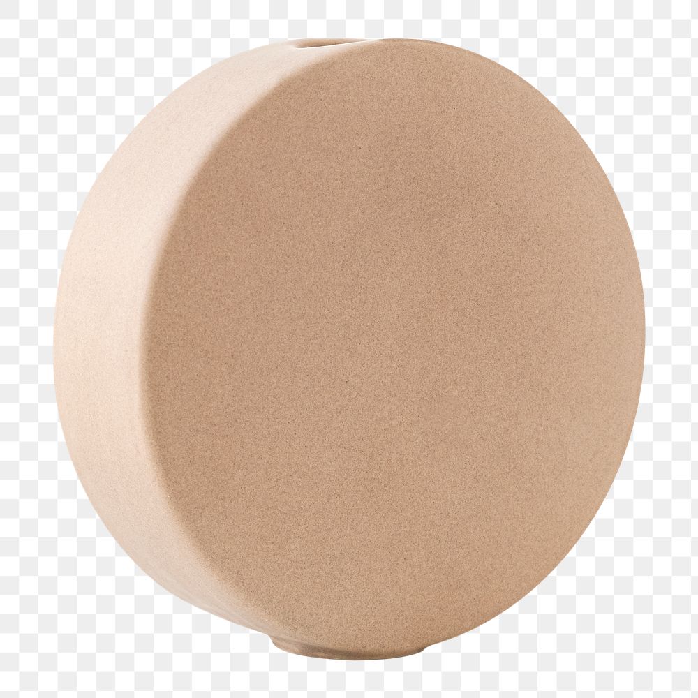 Pastel matt beige circle vase design element