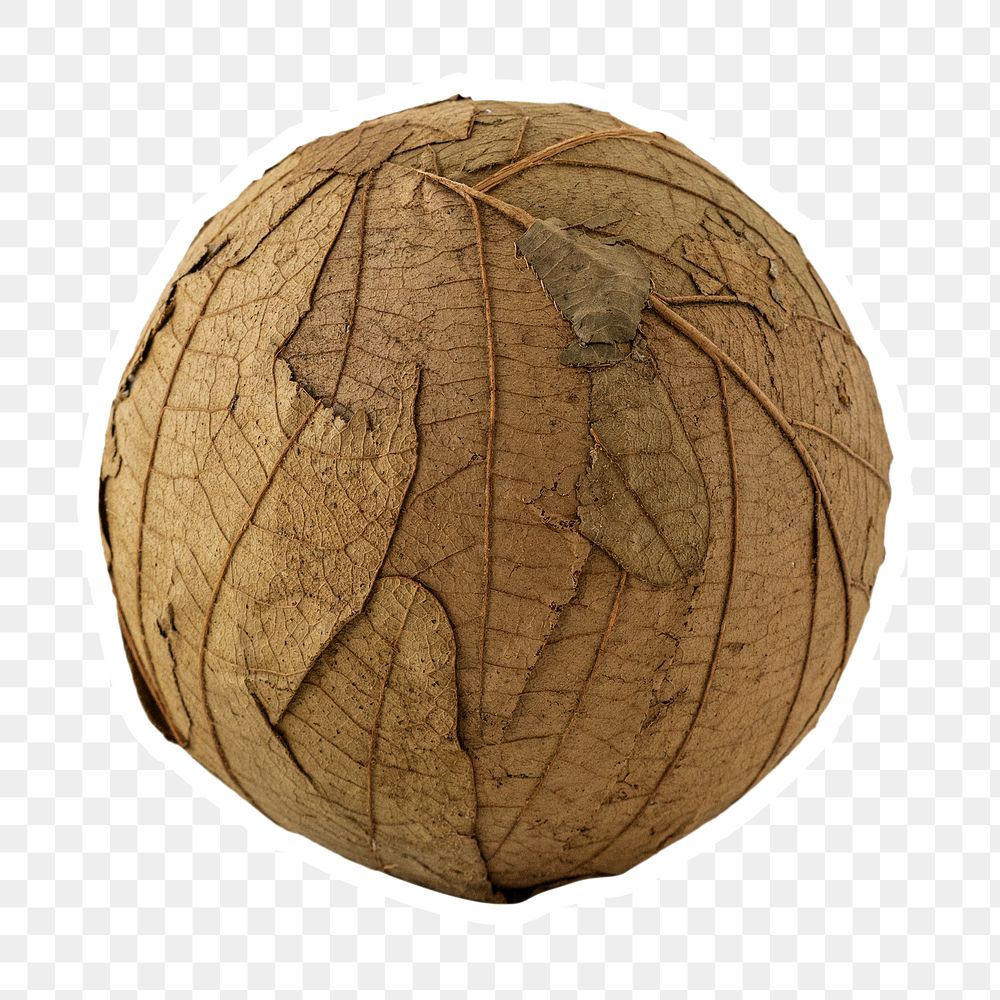 Dried leaves overlay decorative ball design element