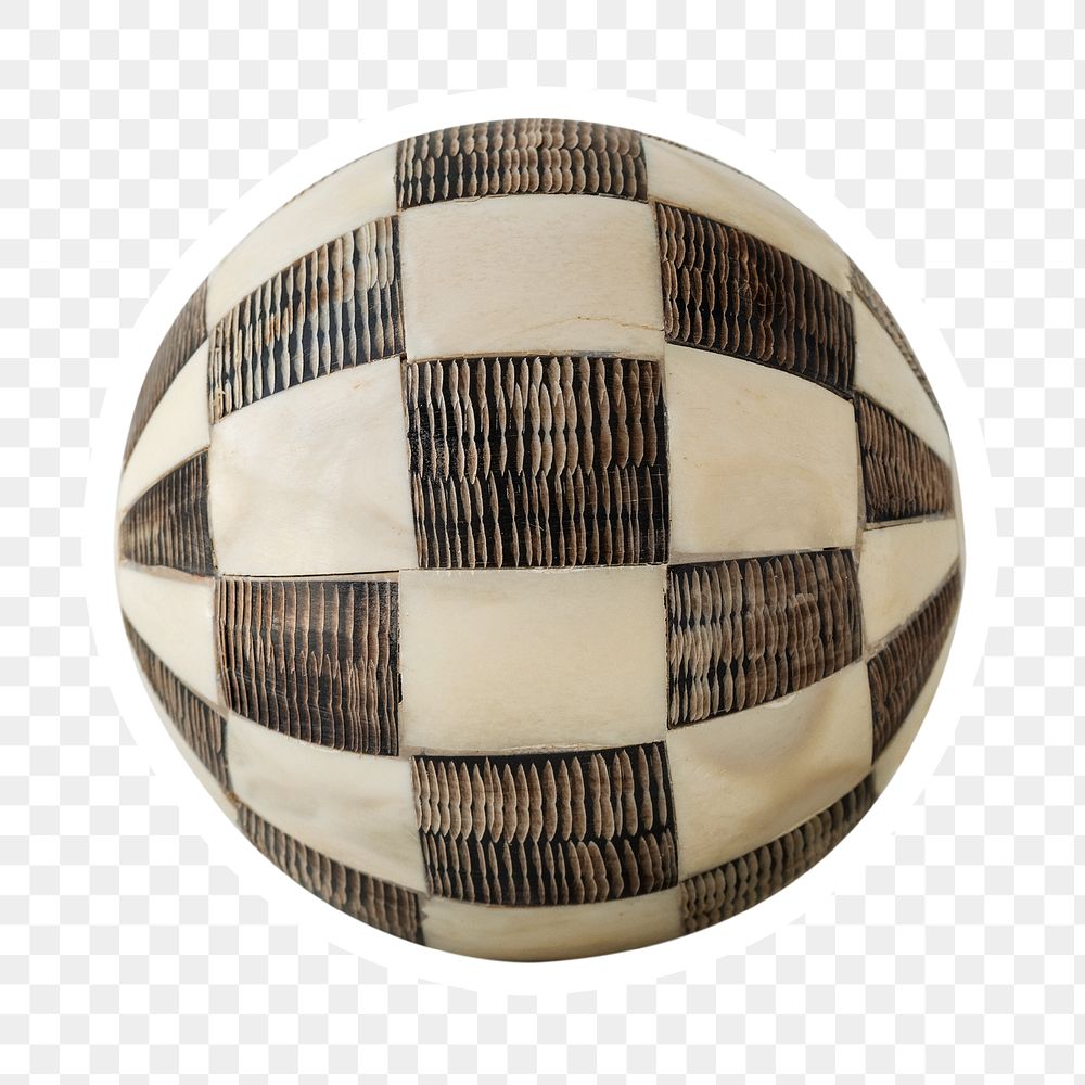 Black and white checkered decorative ball design element