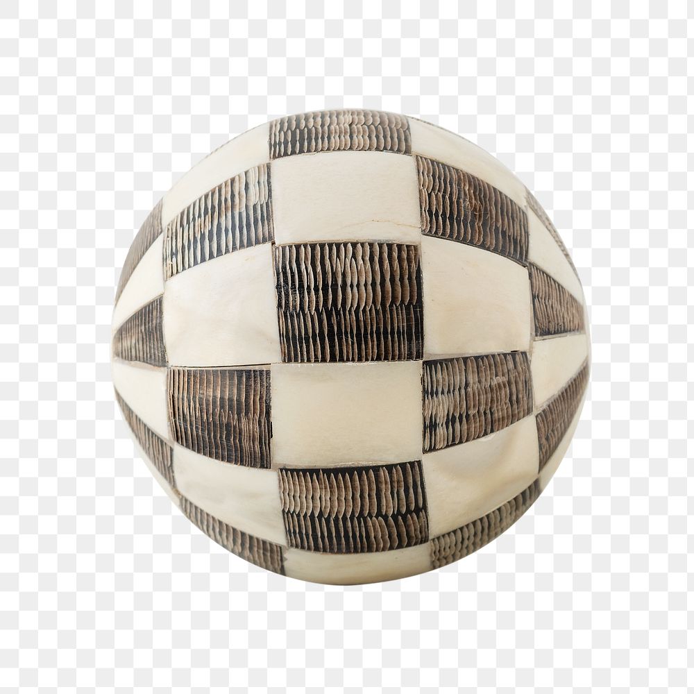 Black and white checkered decorative ball design element