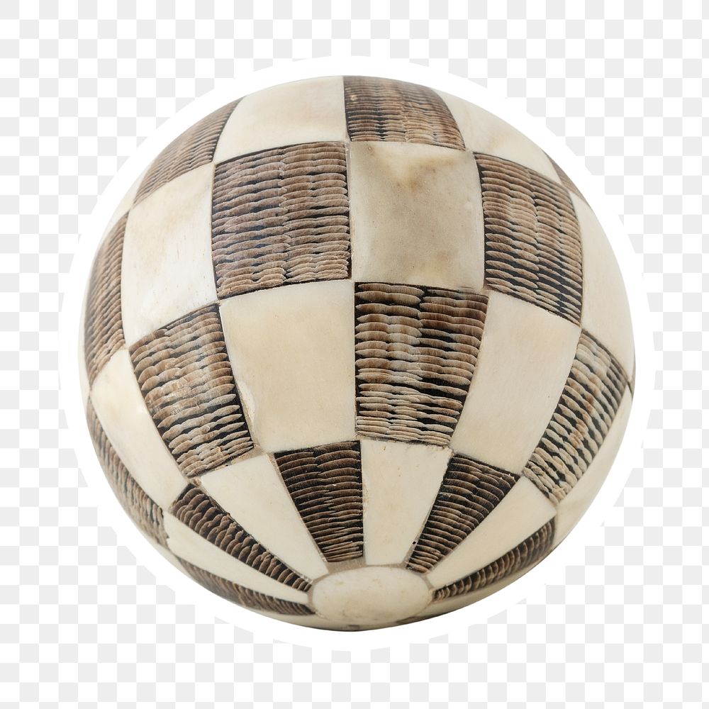 Black and white checkered decorative ball design element