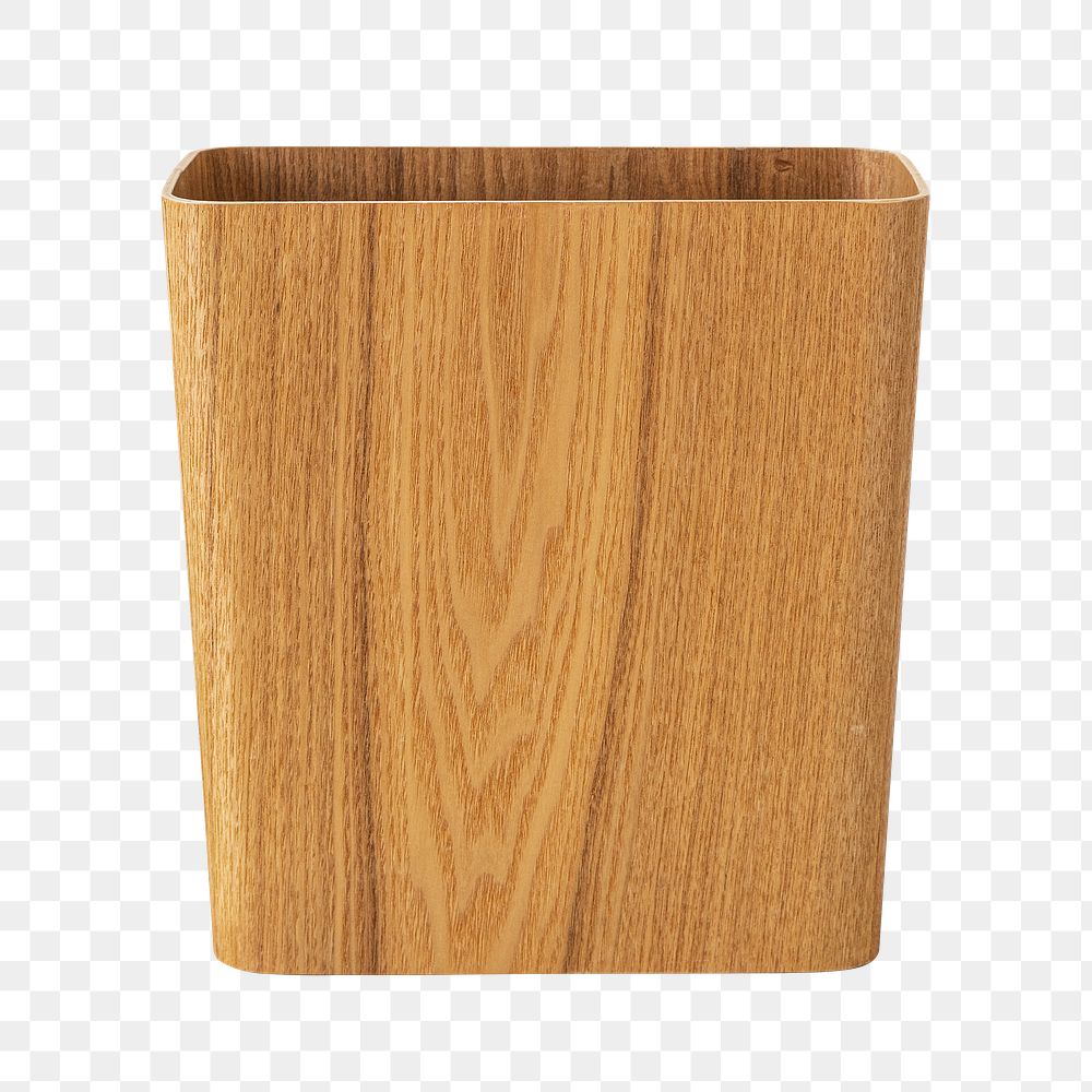 Wooden rectangular dustbin design element