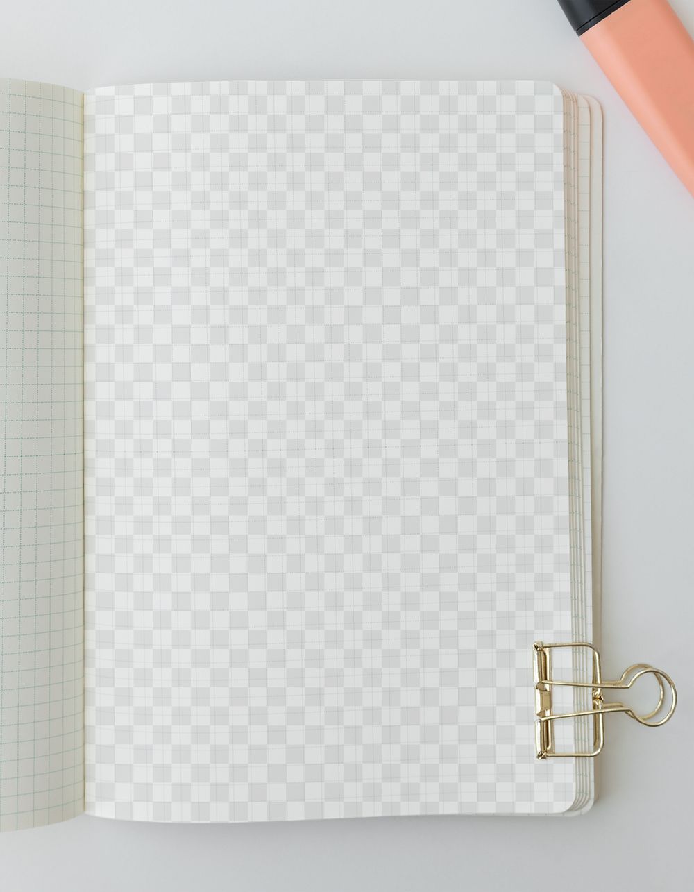 Blank white grid pattern notebook design element