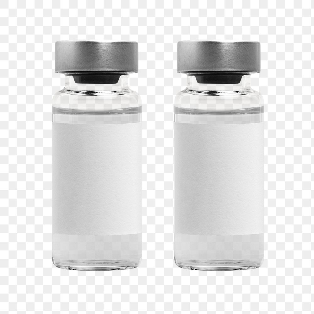 Png injection bottles with label mockup
