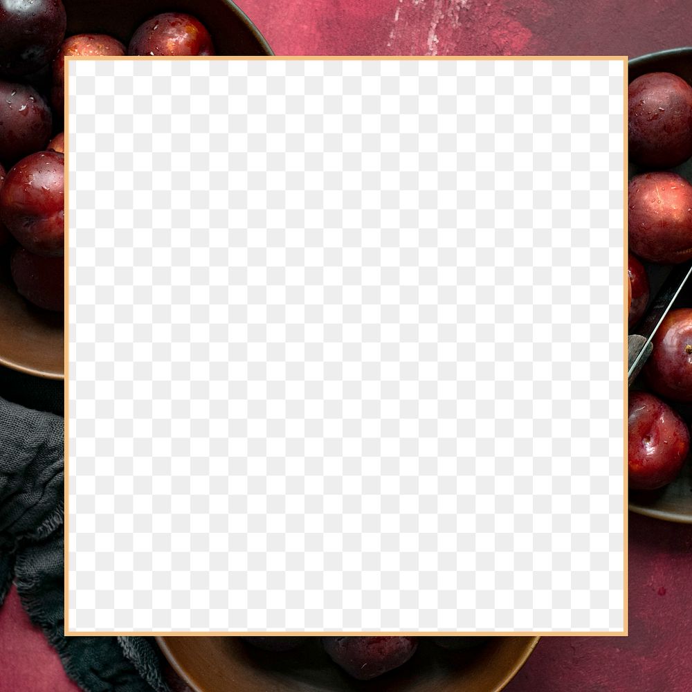 Red plum transparent png frame background