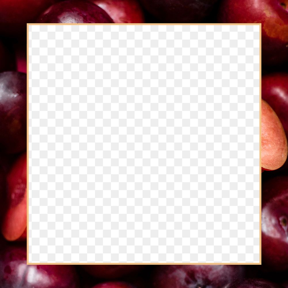 Red plum png frame background