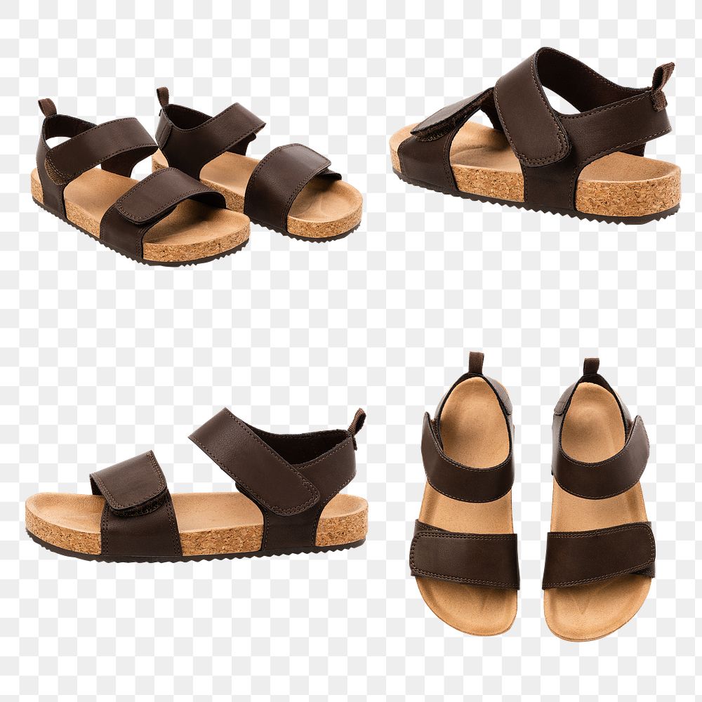Png flip-flops brown mockup summer footwear fashion collection