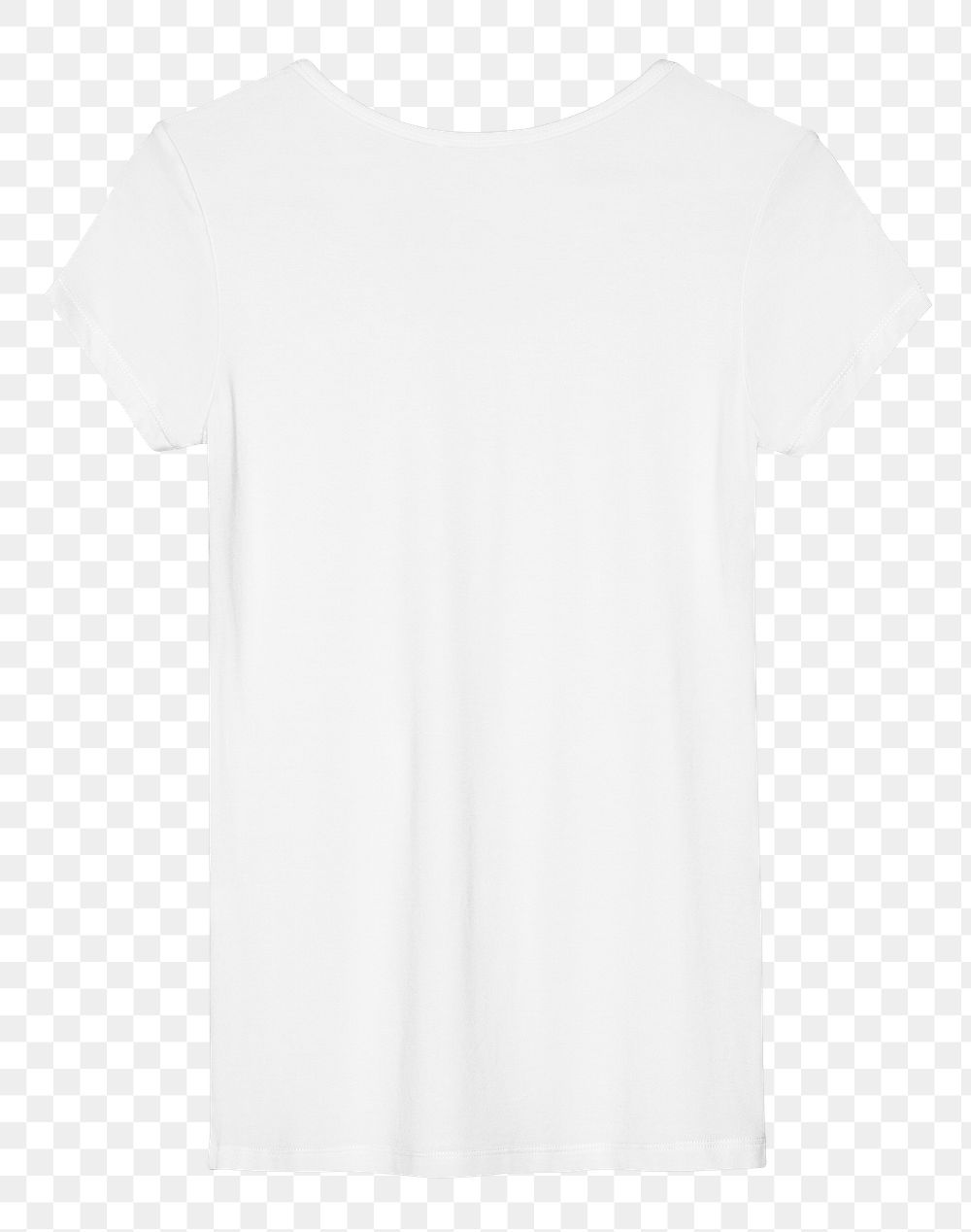 Png white tee mockup women&rsquo;s apparel rear view