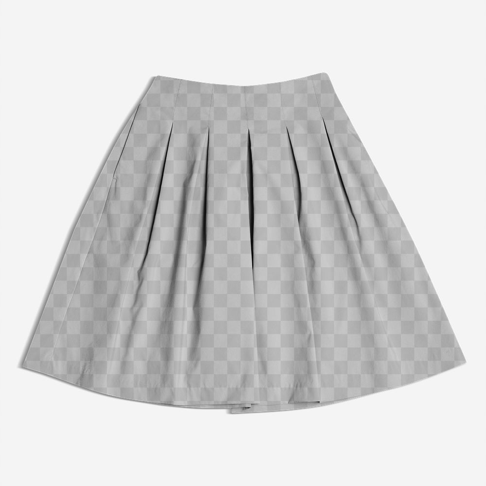 Png flared skirt transparent mockup women’s fashion