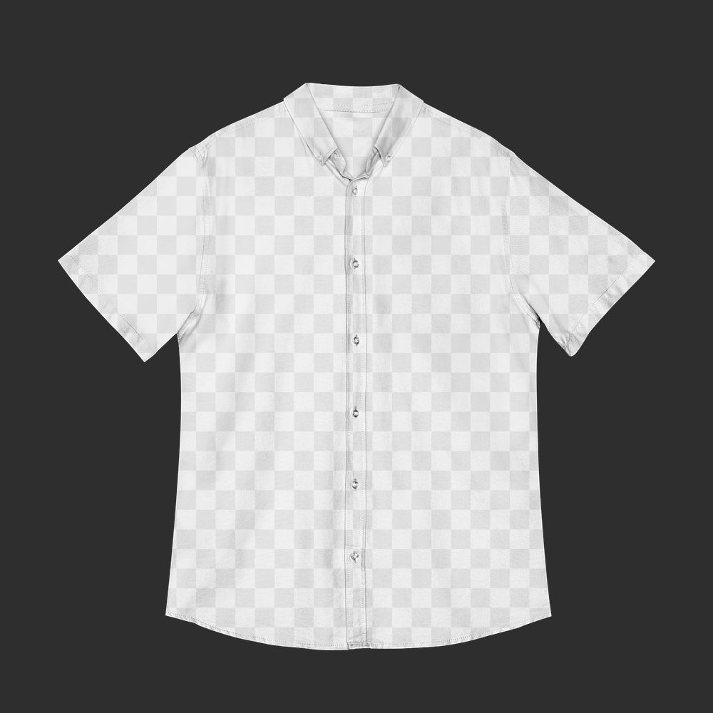 Png short sleeve shirt transparent mockup men&rsquo;s casual apparel