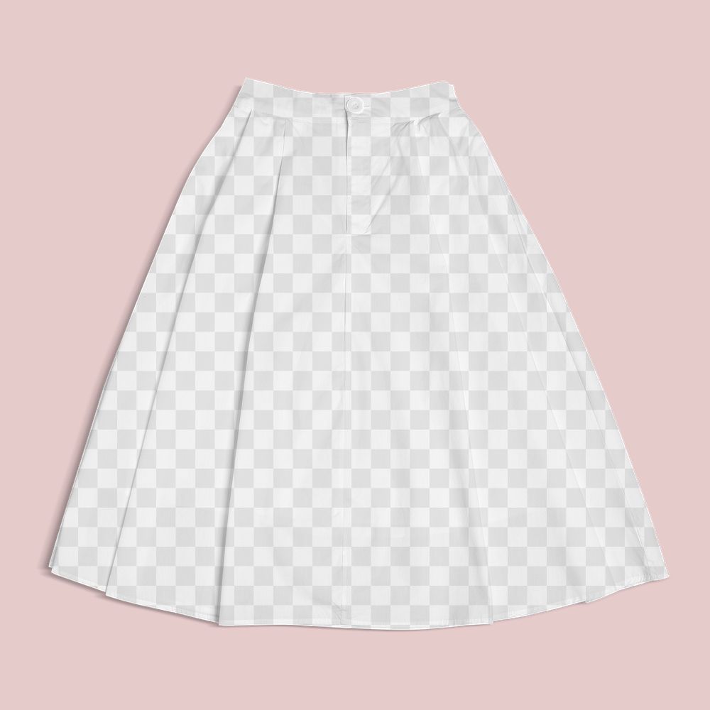 Png flared skirt transparent mockup women&rsquo;s fashion