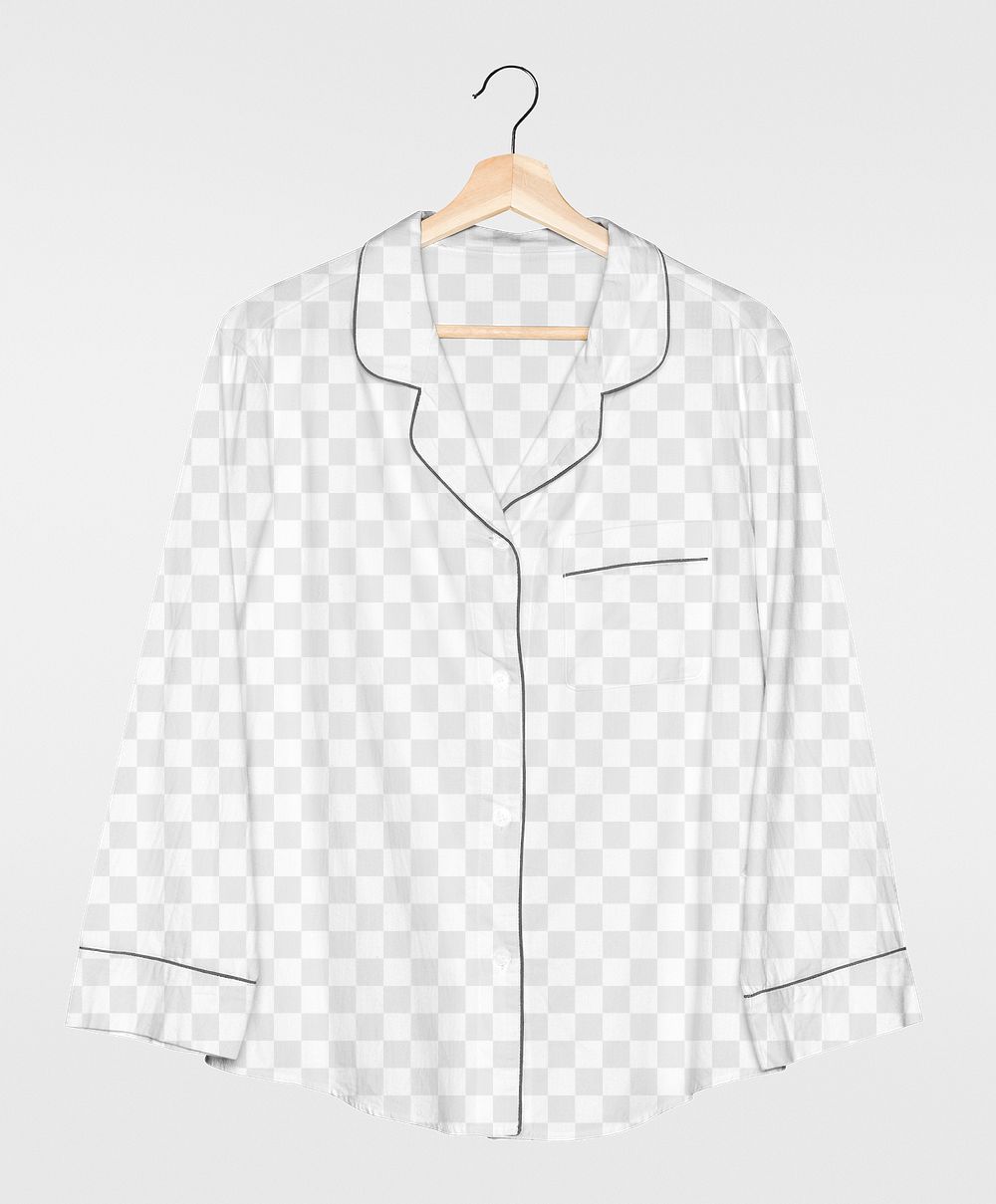 Png pajama shirt transparent mockup simple nightwear apparel