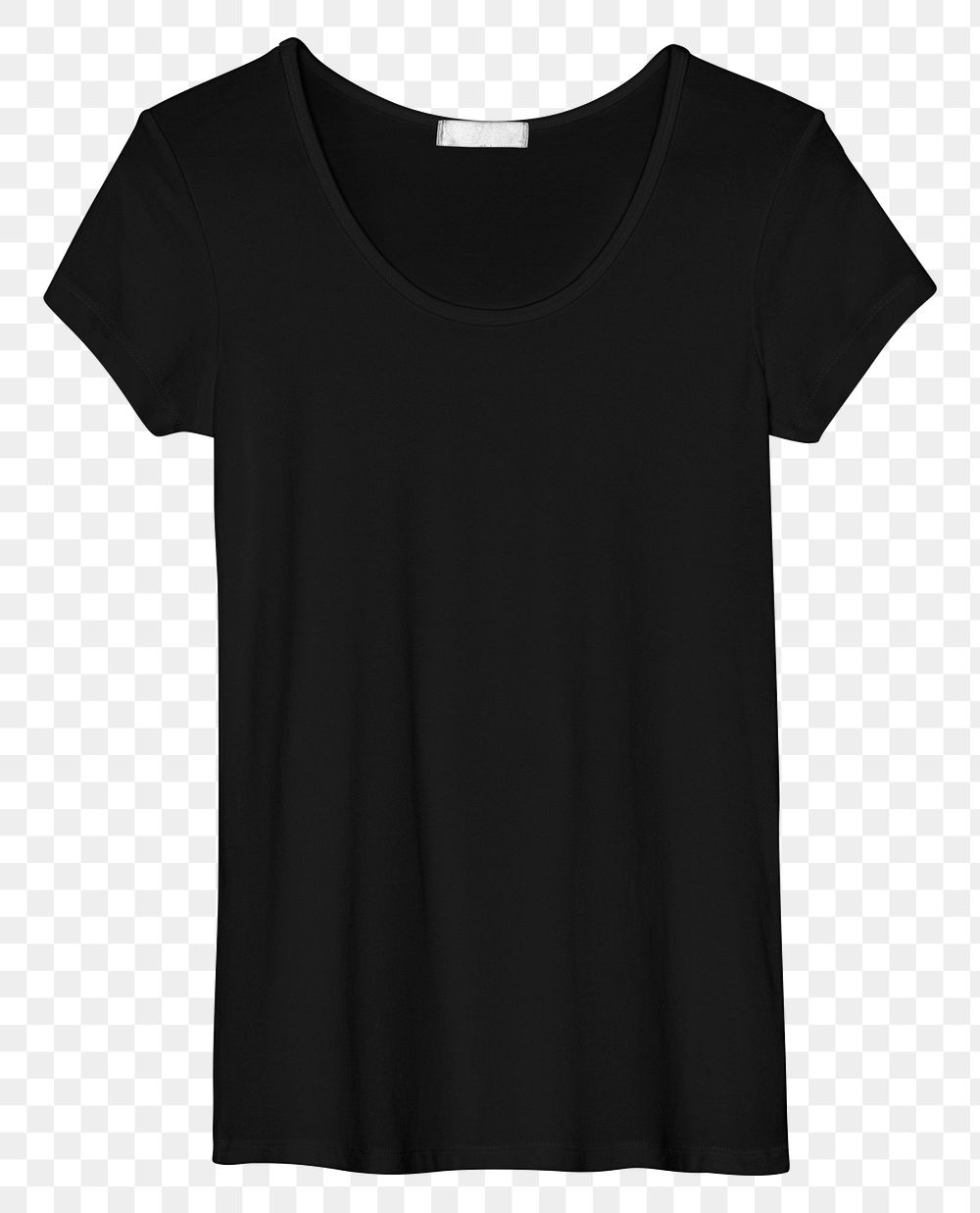 Png black tee mockup women&rsquo;s apparel front view