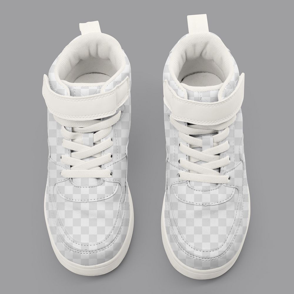 Png transparent high top sneakers mockup unisex footwear fashion