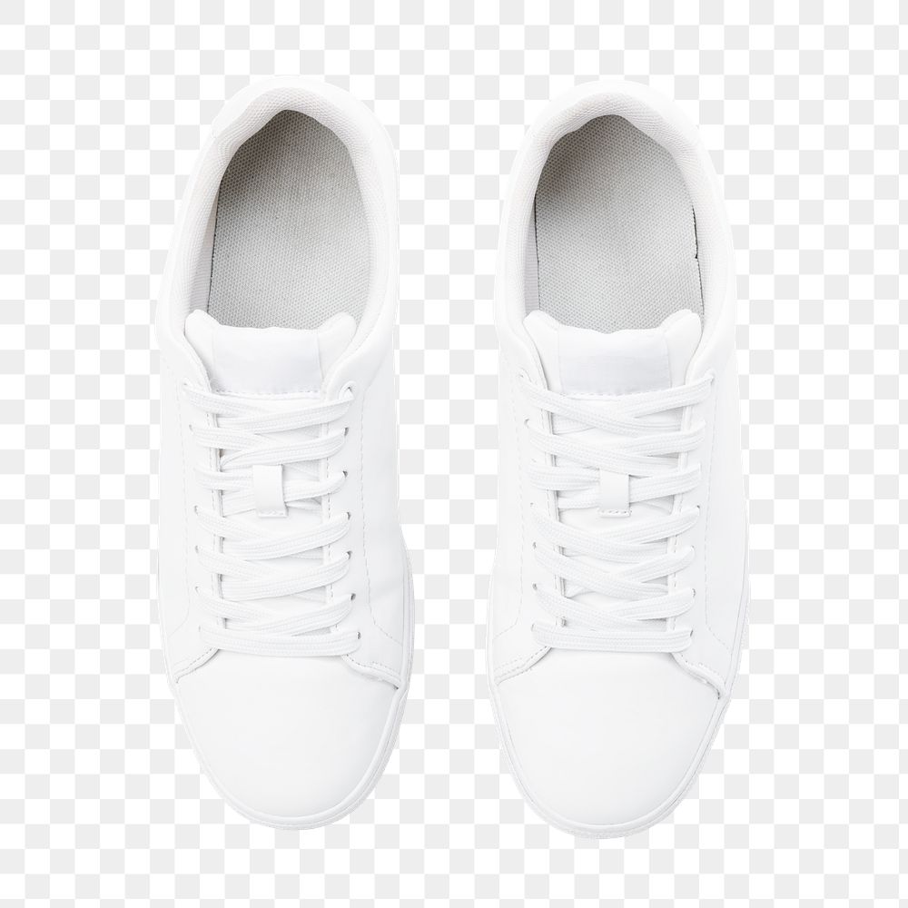 Png white canvas sneakers mockup unisex footwear fashion