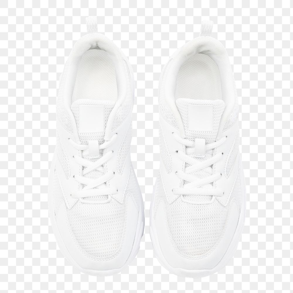 Png white trainer sneakers mockup unisex footwear fashion