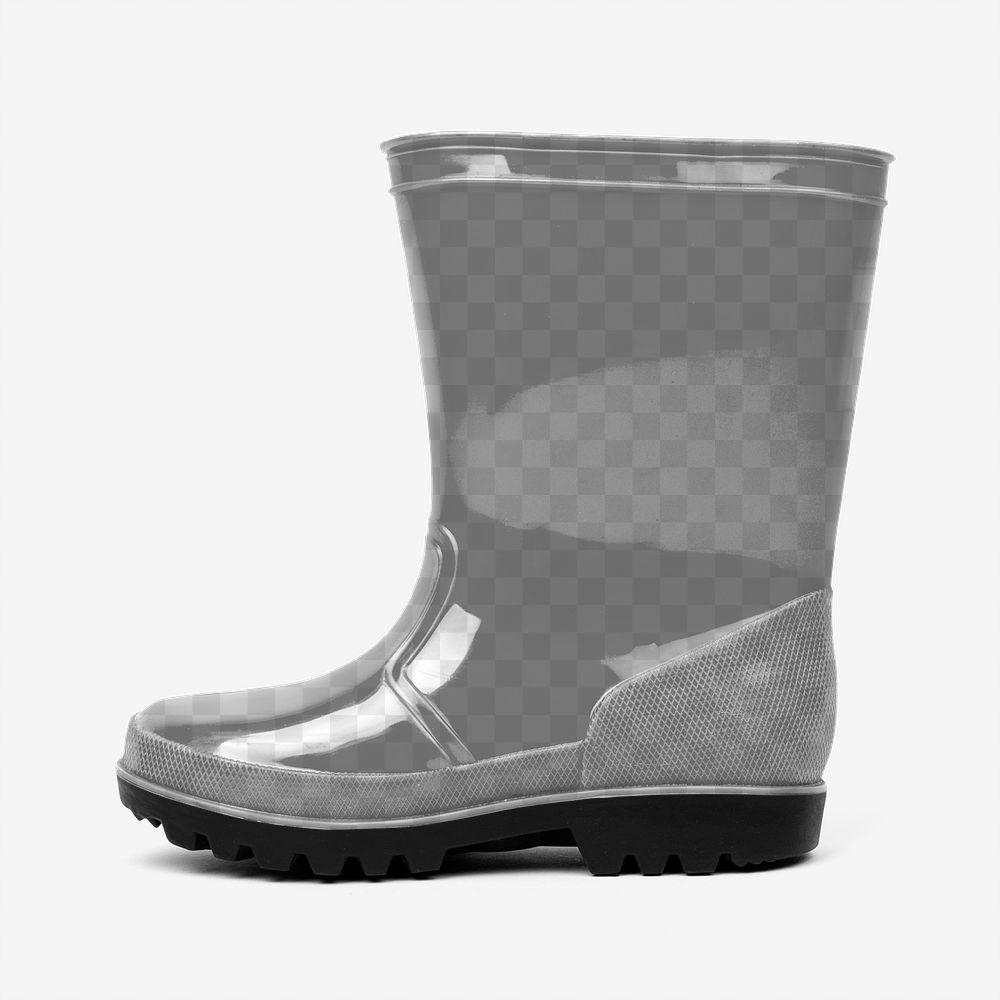 Png rain boots transparent mockup footwear fashion