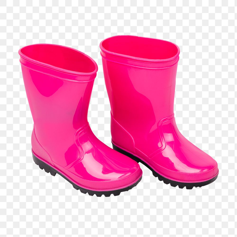 Png pink rain boots mockup footwear fashion