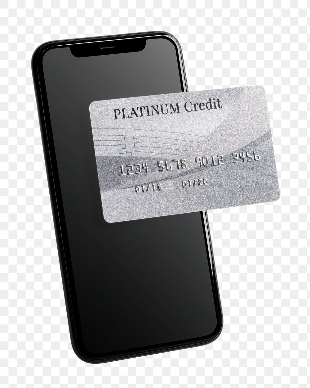 Platinum credit card mockup png mobile banking