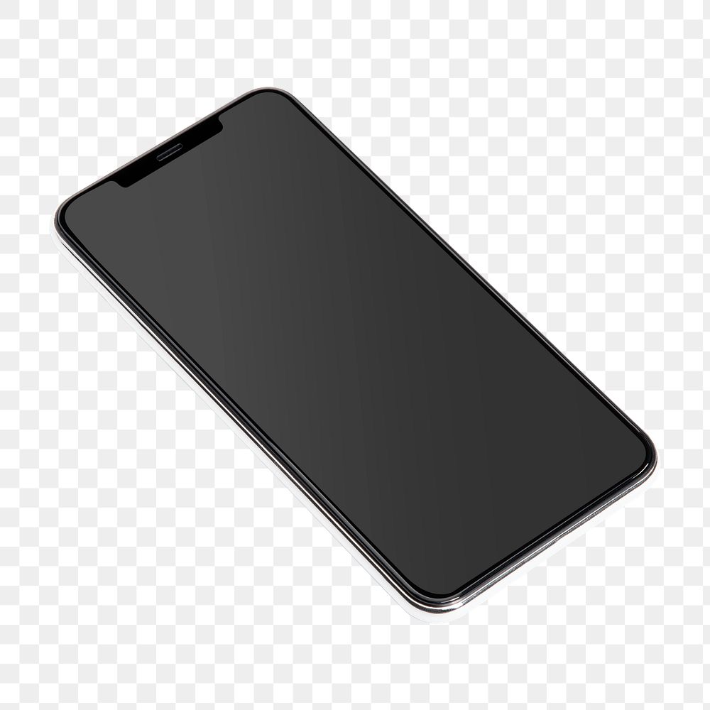 Mobile phone screen mockup png digital device