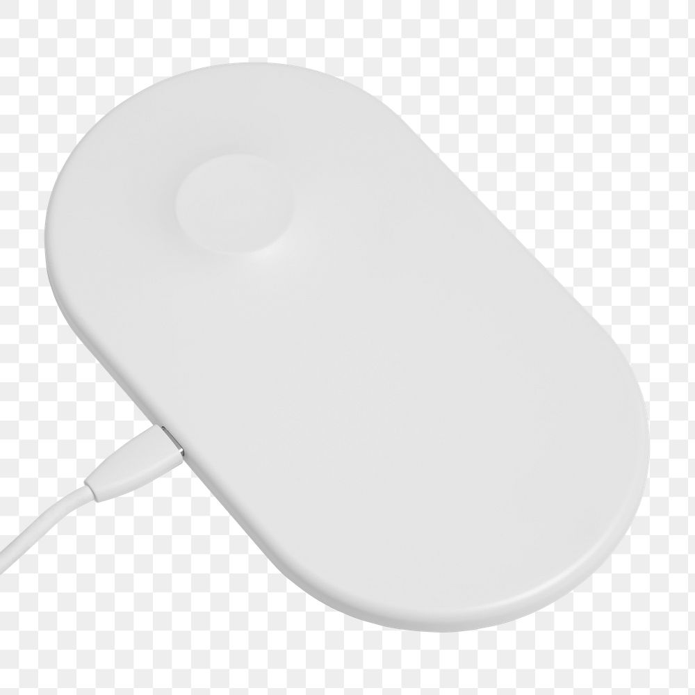 White wireless charger mockup png digital device