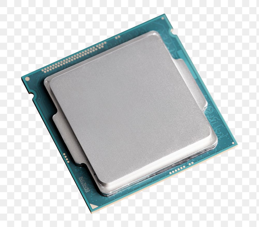 Computer CPU png mockup closeup