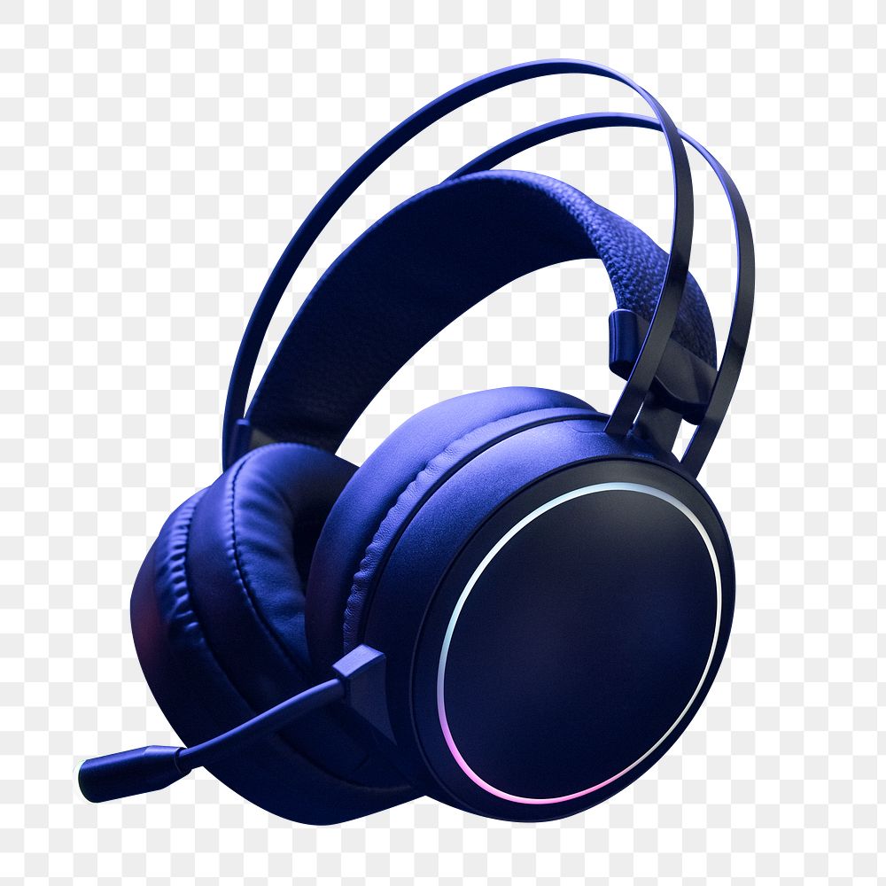 Blue headphones png digital device