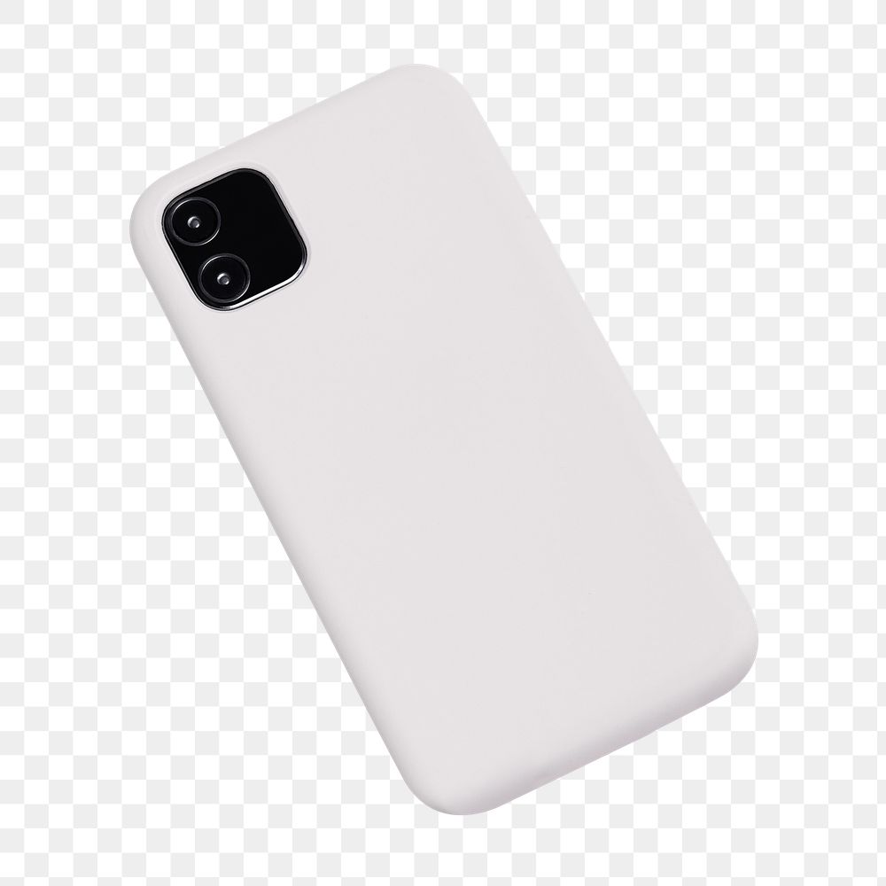 White smartphone case transparent mockup product showcase back view